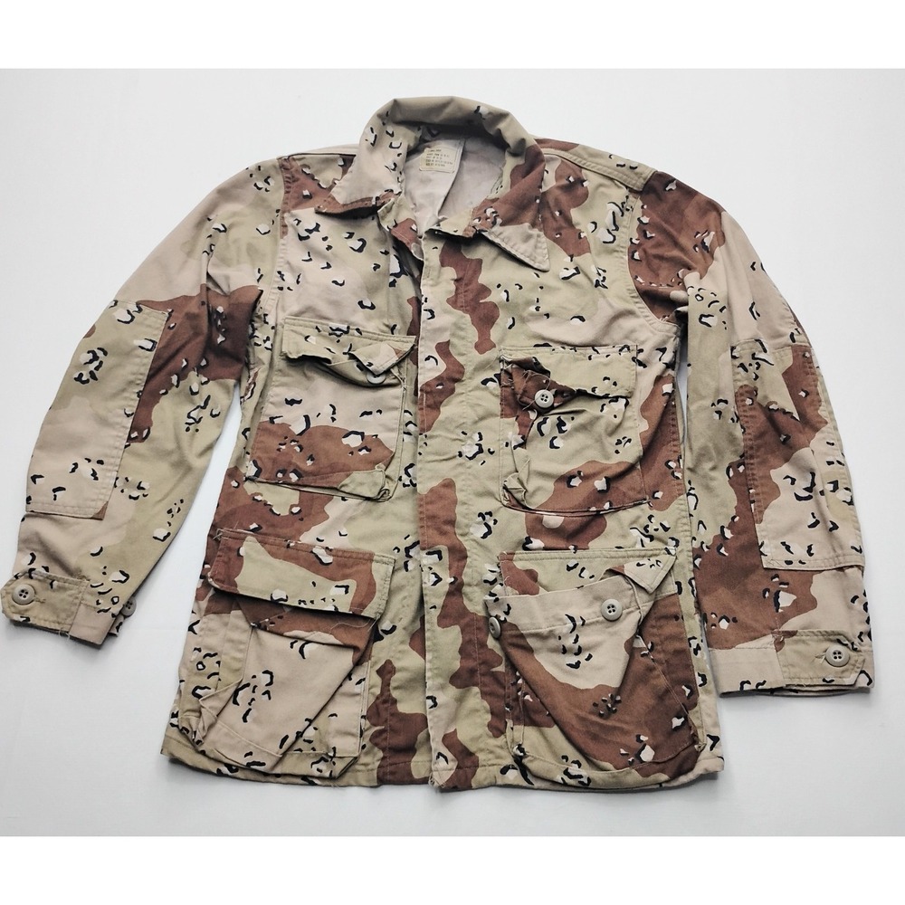 US Military Desert Storm Desert Chocolate Chip Camo Coat Shirt XS Short